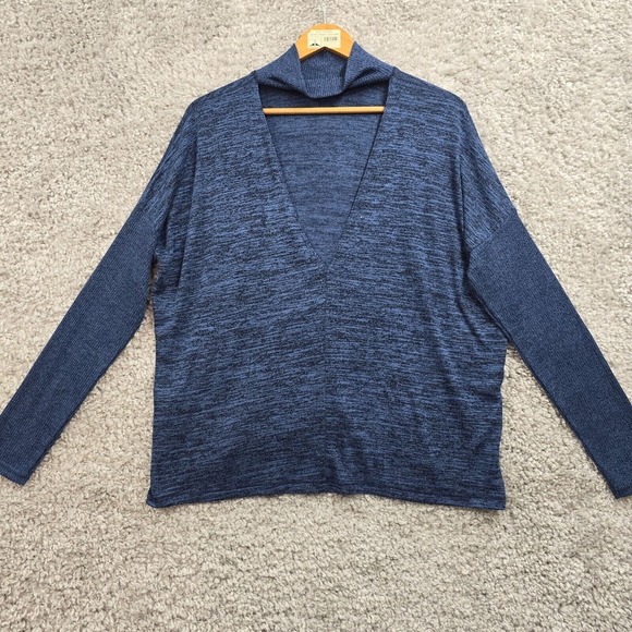 Rag & Bone Amelie Cutout Back Top Womens Large Blue Soft Minimal Knit Pullover - Picture 5 of 14
